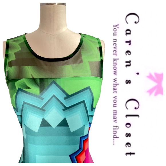 Desigual Mod Graphic Print Sleeveless Adriana Tank Dress - Picture 7 of 9